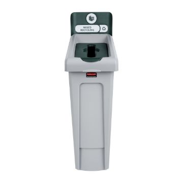 Picture of Rubbermaid Slim Jim Mixed Recycling Station Green 87Ltr