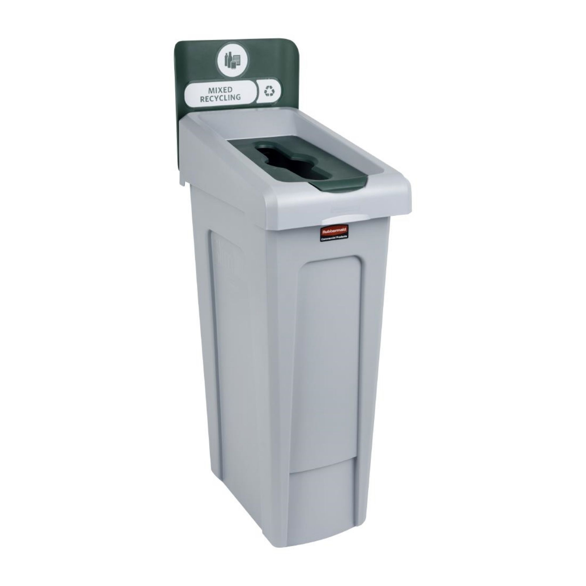 Picture of Rubbermaid Slim Jim Mixed Recycling Station Green 87Ltr
