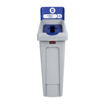 Picture of Rubbermaid Slim Jim Paper & Card Recycling Station Blue 87Ltr