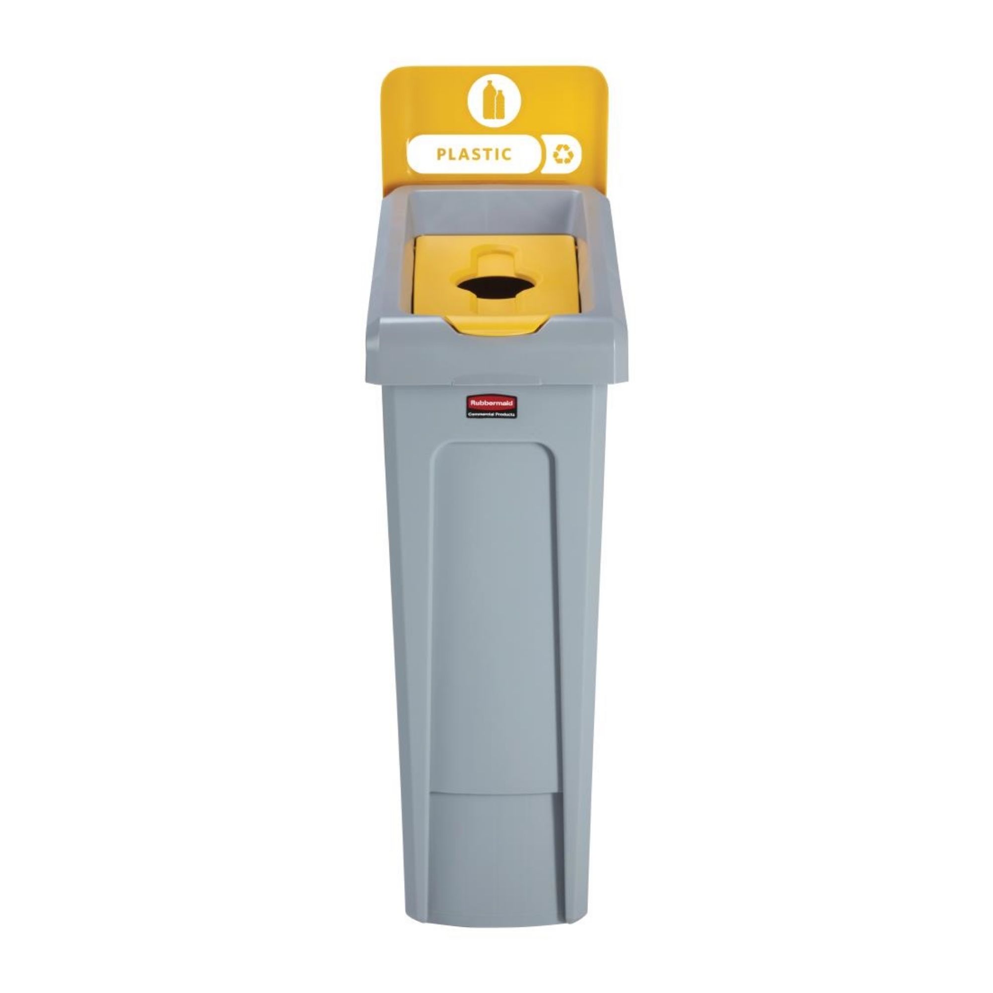 Picture of Rubbermaid Slim Jim Plastic Recycling Station Yellow 87Ltr