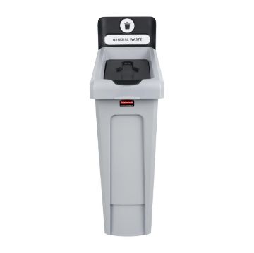 Picture of Rubbermaid Slim Jim General Waste Recycling Station Black 87Ltr