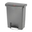 Picture of Rubbermaid Slim Jim Front Step-On Pedal Bin Grey 30Ltr