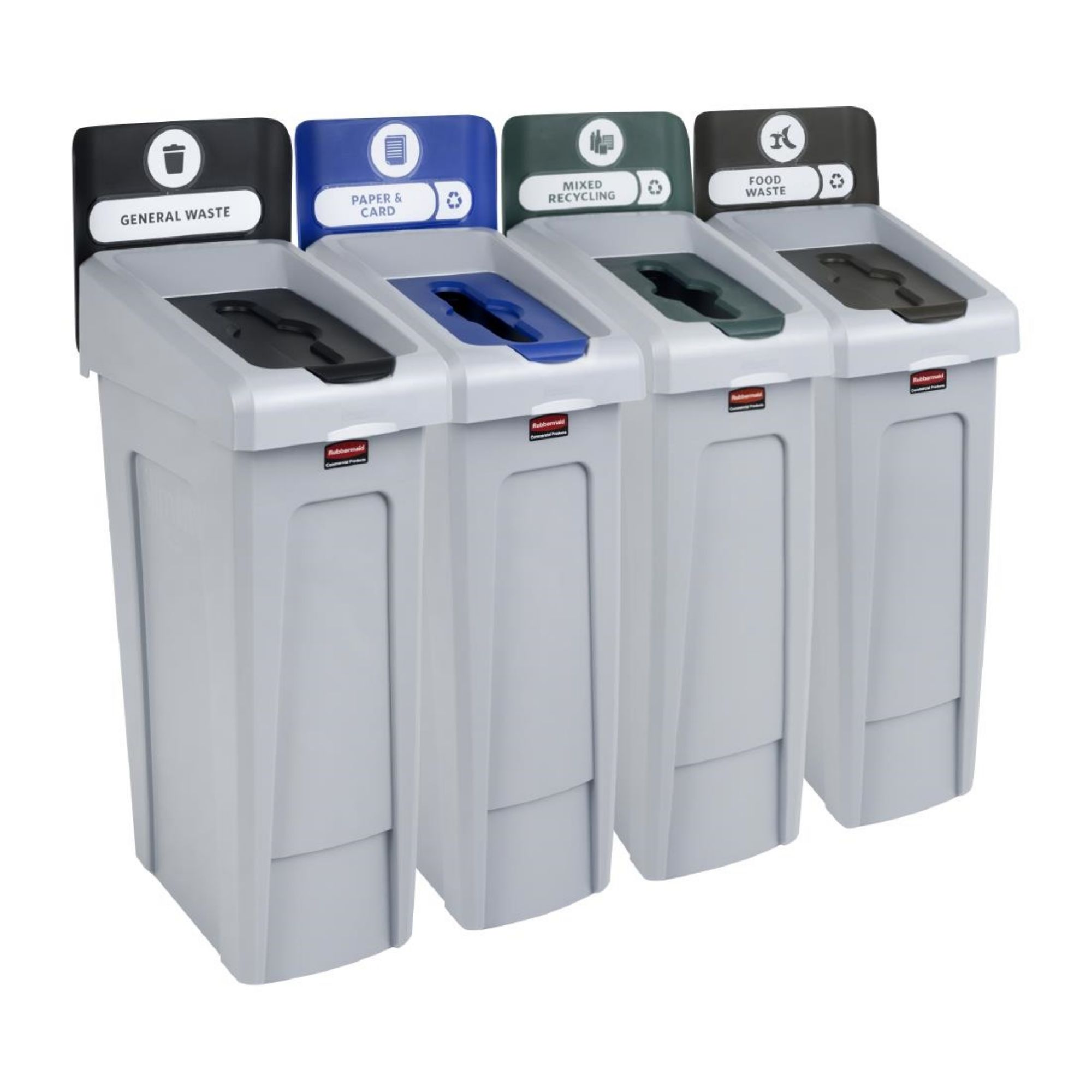 Picture of Rubbermaid Slim Jim Four Stream Recycling Station 4x 87Ltr