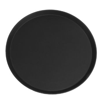 Picture of Cambro Camtread Fibreglass Round Non-Slip Tray Black 405mm