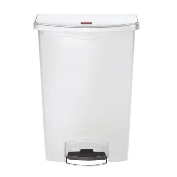 Picture of Rubbermaid Slim Jim Step-On Pedal Bin White 90Ltr