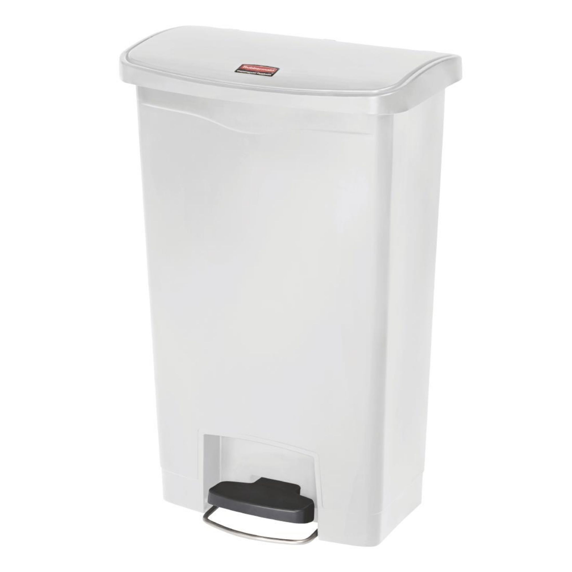 Picture of Rubbermaid Slim Jim Front Step-On Pedal Bin White 50Ltr