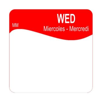 Picture of 25mm Removable Square Label - Wednesday