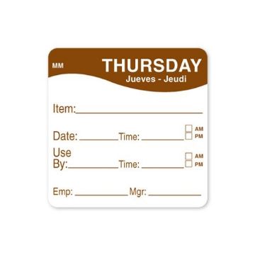 Picture of 51mm Removable Square Label - Thursday