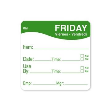 Picture of 51mm Removable Square Label - Friday