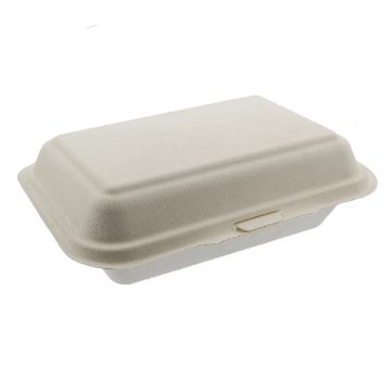Picture of Leafware Sugarcane Clamshell Box 1000ml (L)228 (W)152 (H)76