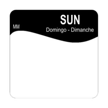 Picture of 25mm Removable Square Label - Sunday