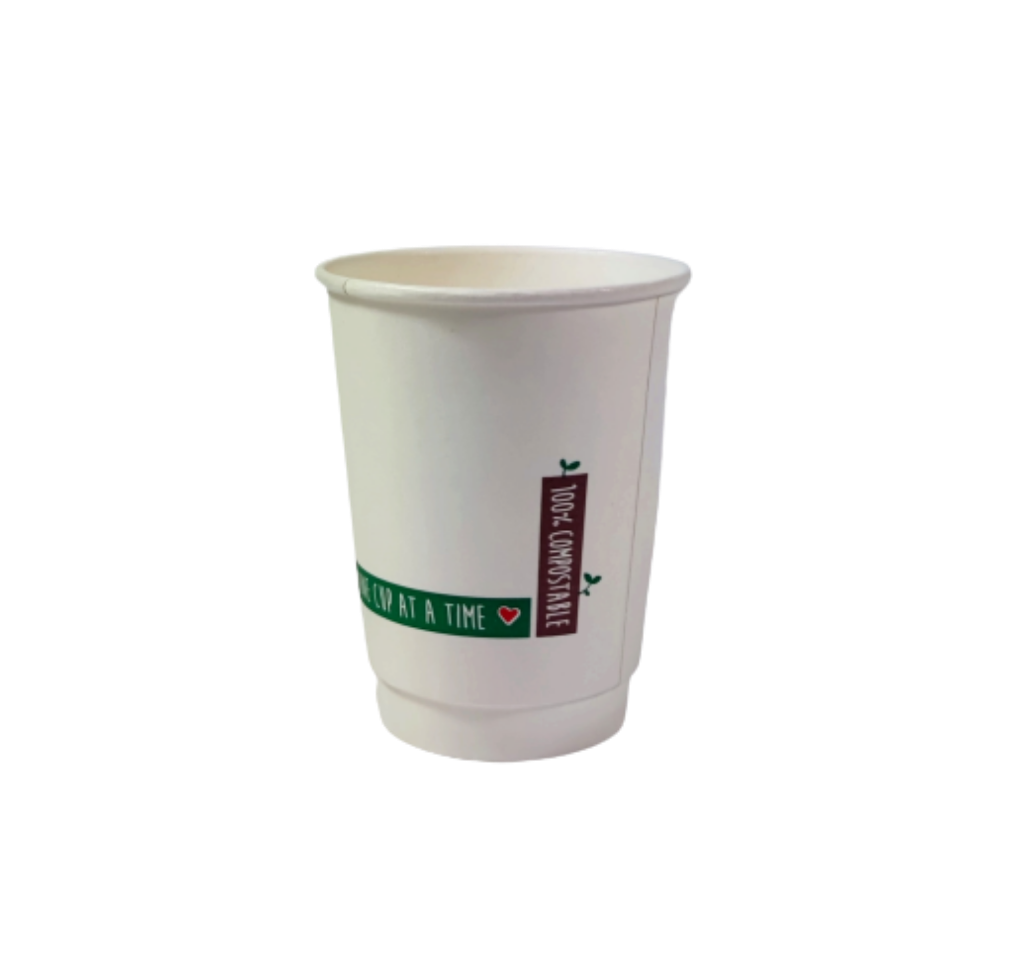 Picture of 8oz Pc Compostable Double Wall White/printed Cup