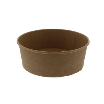 Picture of 38oz Leafware Brown Kraft Round Salad Bowl