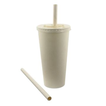 Picture of Leafware White Paper Straw 210x10mm