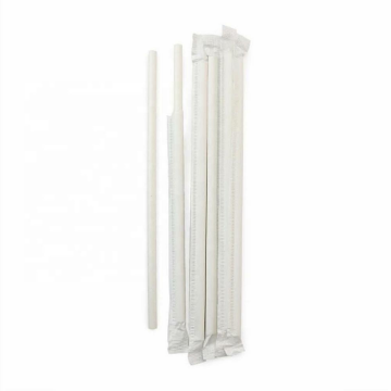 Picture of Leafware White Paper Straw Wrapped 200x6mm