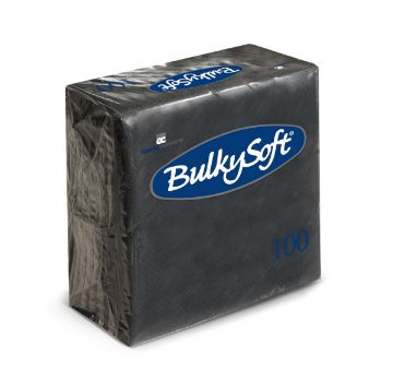 Picture of Bulky Soft Napkin Black 1/4 Fold 24x24cm