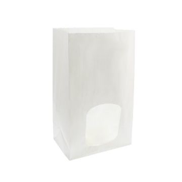 Picture of White Kraft Treat Bag with Window (L)150mm (W)95mm (H)250mm