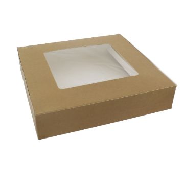 Picture of Tart Box Brown with Window 9.5"x9.5"x2"