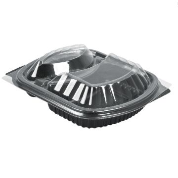 Picture of Combi 2 Compt 36oz Black Microwavable Container & Lid