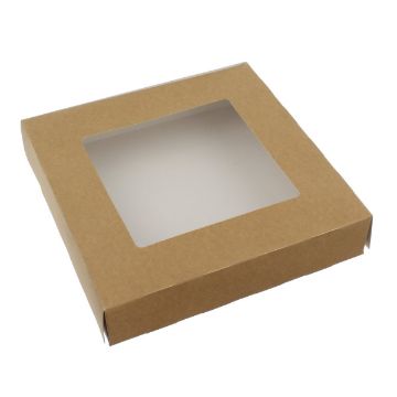 Picture of Tart Box Brown with Window 7"x1.5"