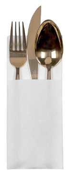 Picture of Cutlery Airlaid Napkin White 1 Ply 39x33cm