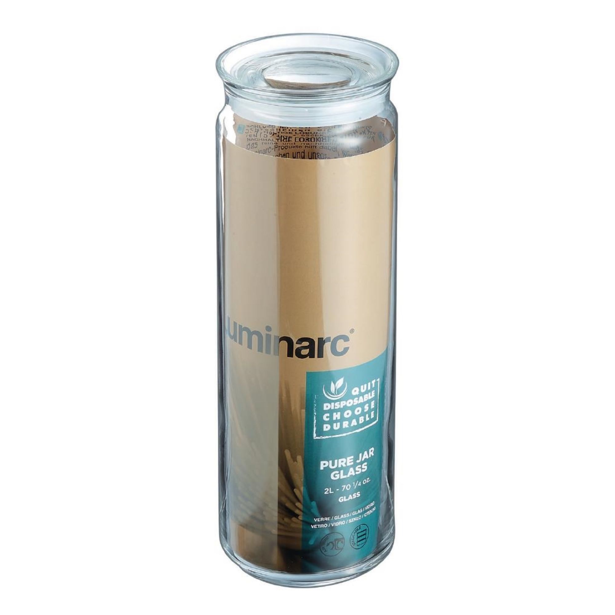 Picture of Luminarc Pure Spaghetti Jars with Glasses Lids 2Ltr (6 Pack)