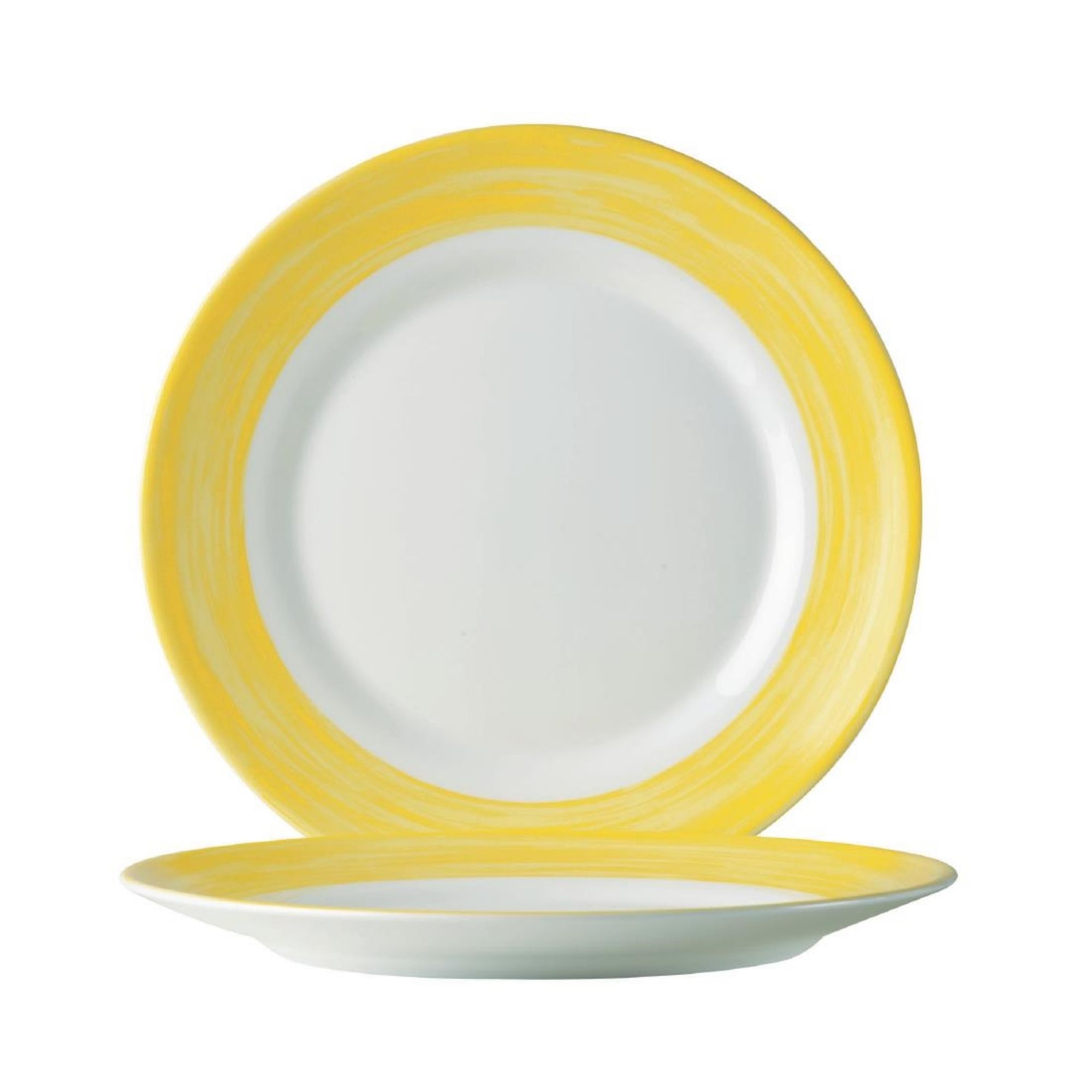 Picture of Arcoroc Brush Dinner Plates Yellow 252mm (12 Pack)