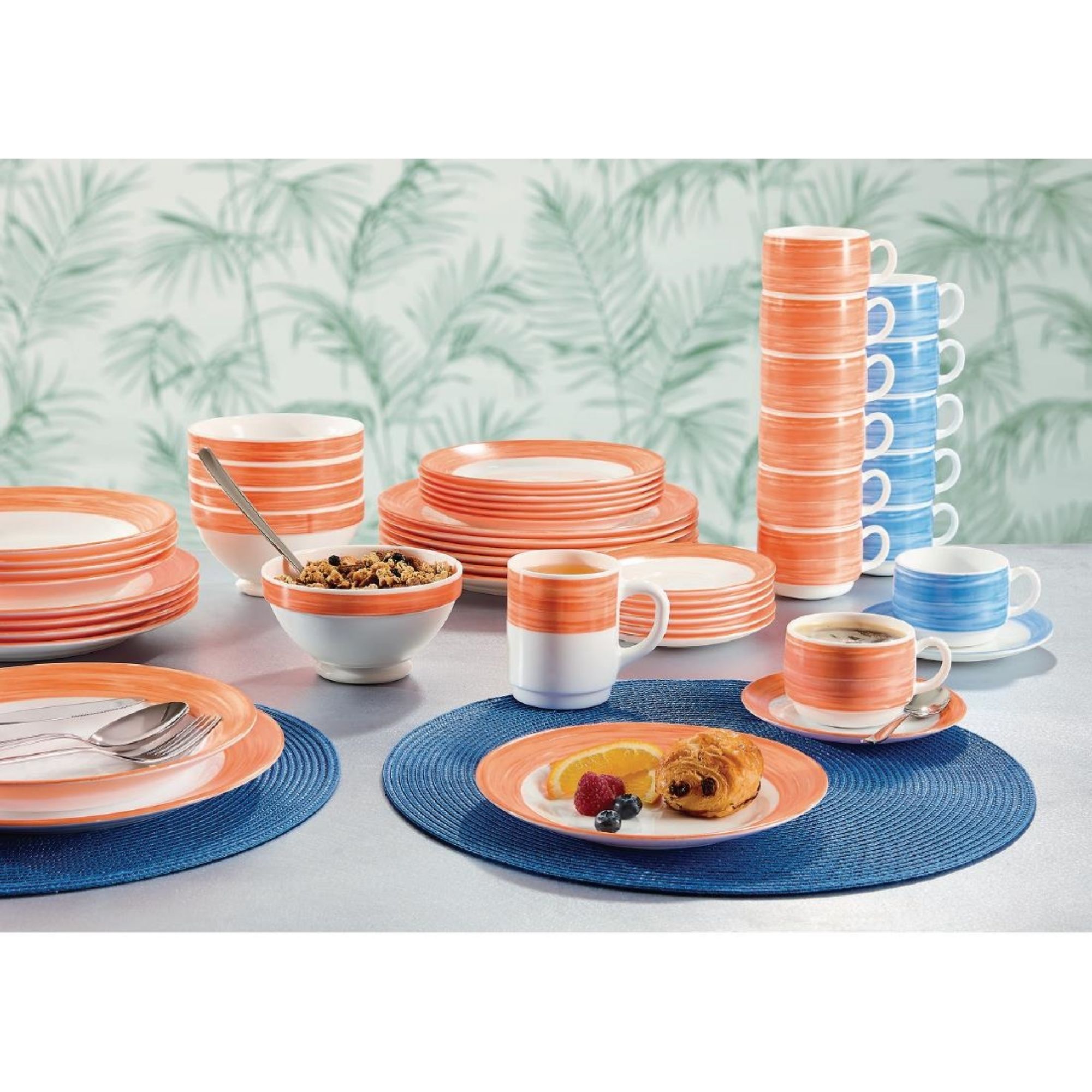 Picture of Arcoroc Brush Soup Plates Orange 225mm (12 Pack)