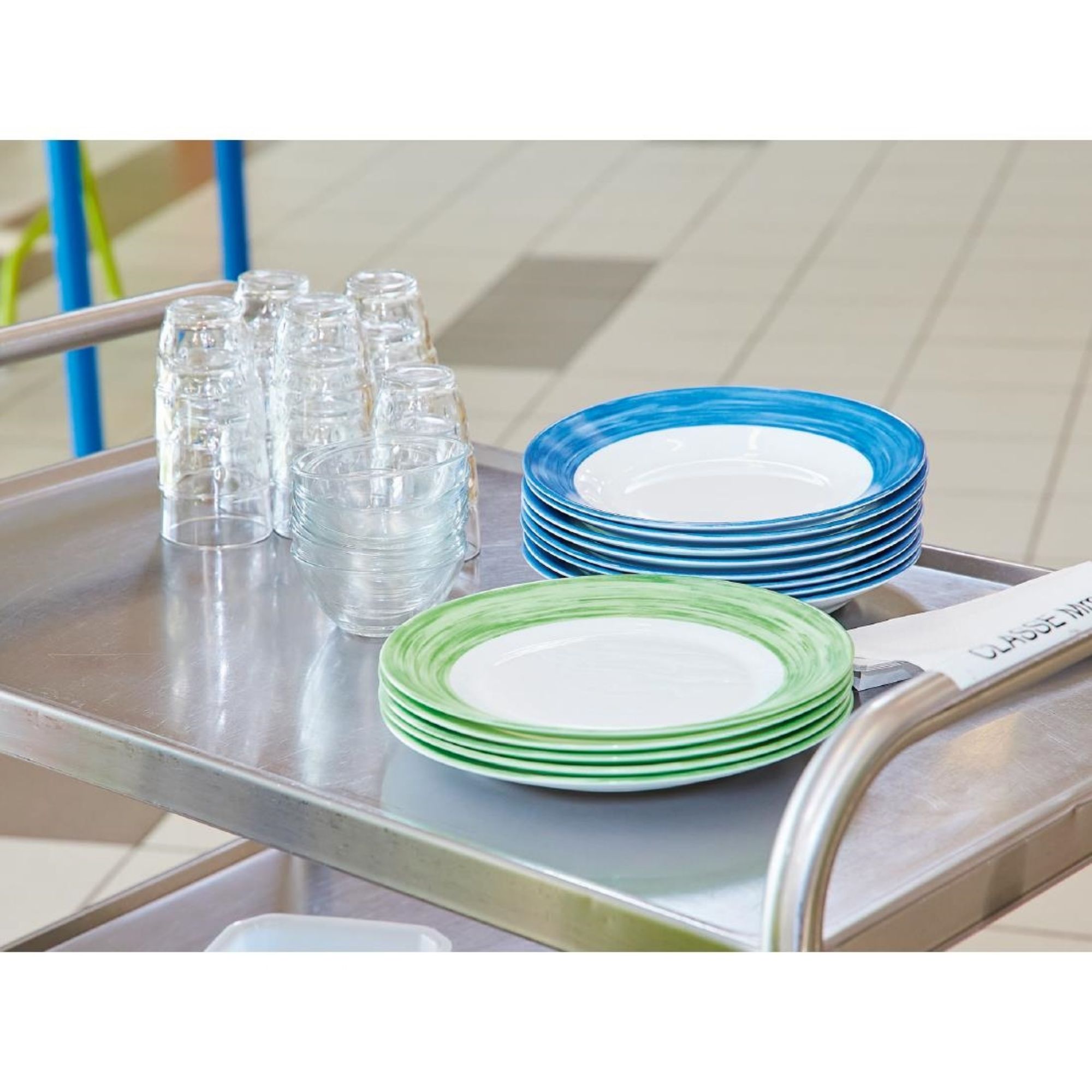 Picture of Arcoroc Brush Soup Plates Blue Jean 225mm (12 Pack)