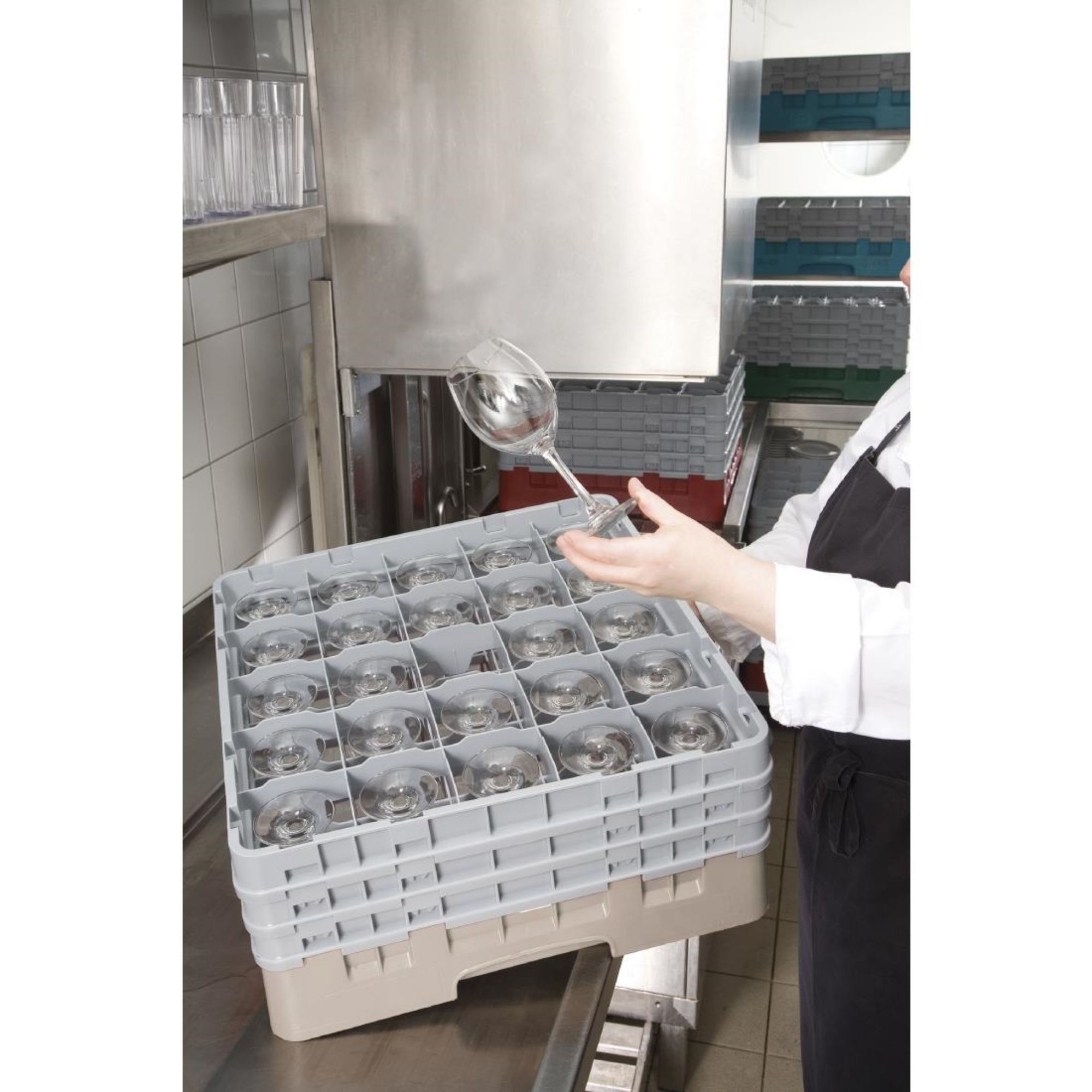 Picture of Cambro Camrack Beige 25 Compartments Max Glass Height 196mm