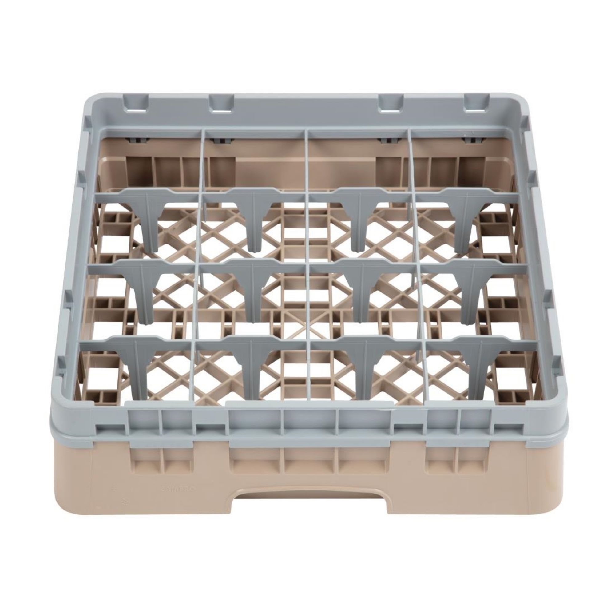 Picture of Cambro Camrack Beige 16 Compartments Max Glass Height 92mm