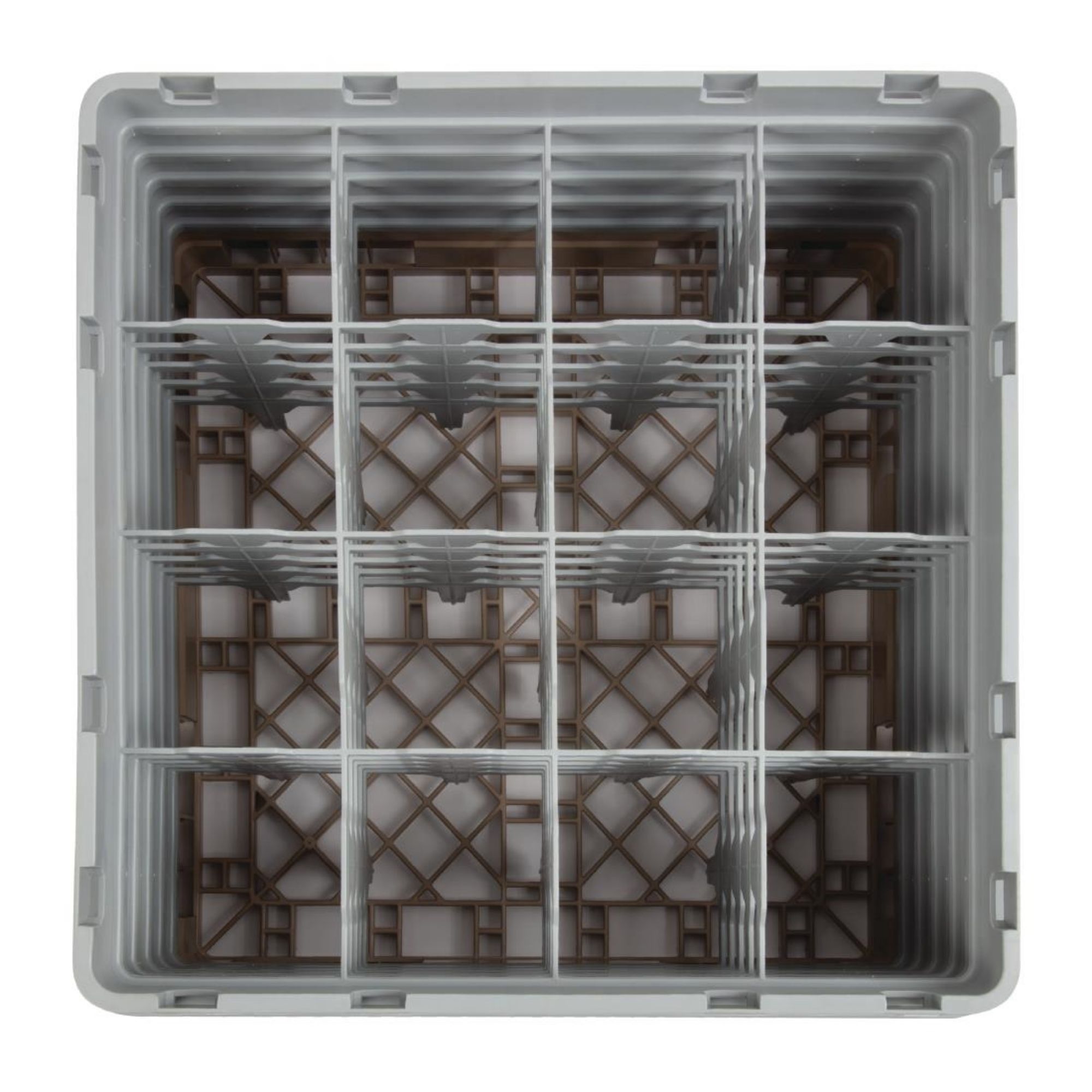 Picture of Cambro Camrack Beige 16 Compartments Max Glass Height 257mm