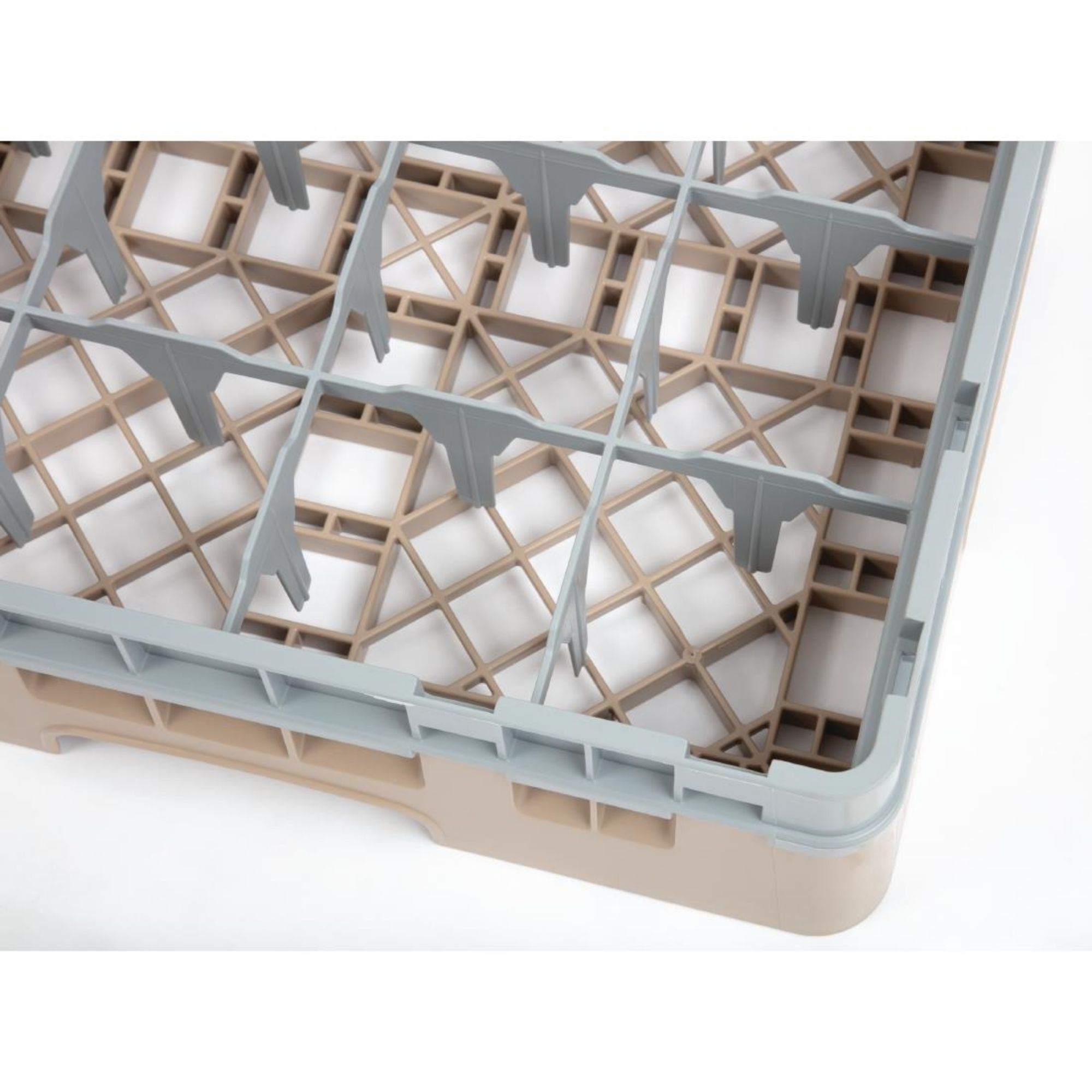 Picture of Cambro Camrack Beige 16 Compartments Max Glass Height 92mm