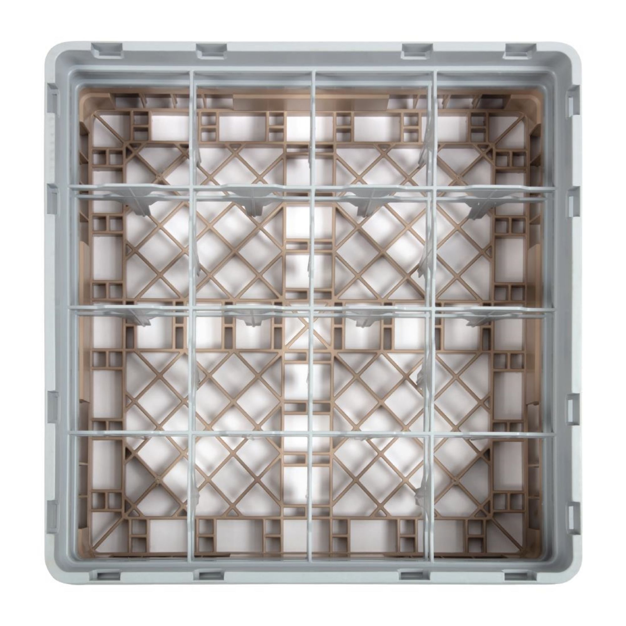 Picture of Cambro Camrack Beige 16 Compartments Max Glass Height 133mm