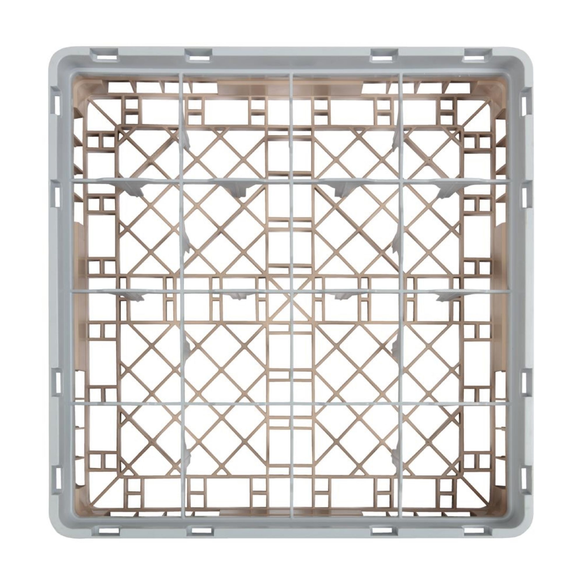 Picture of Cambro Camrack Beige 16 Compartments Max Glass Height 92mm