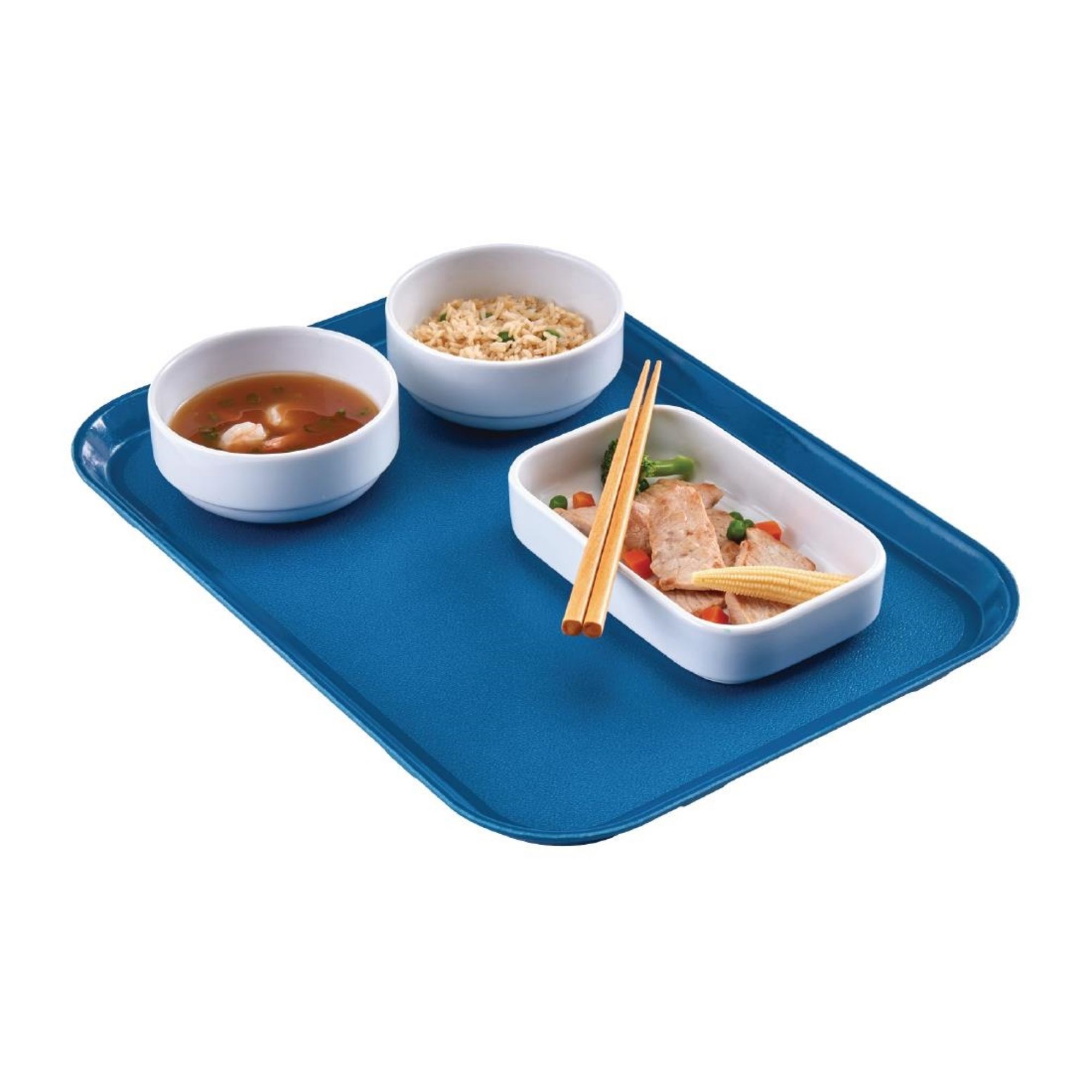 Picture of Cambro EpicTread Fibreglass Rectangular Non-Slip Tray Blue 350mm