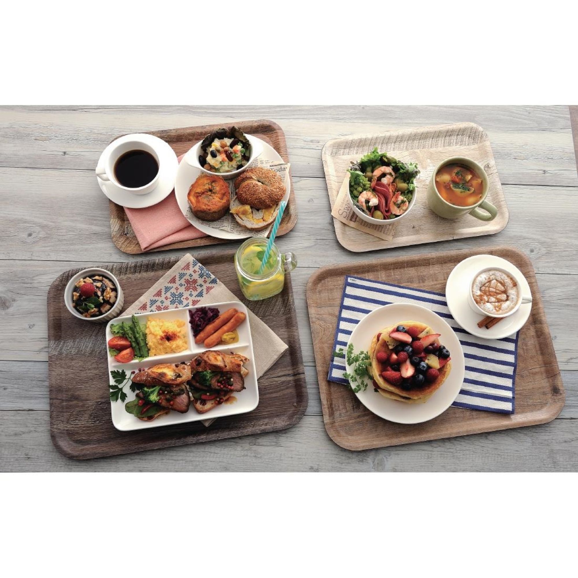Picture of Cambro Madeira Laminate Canteen Tray Brown Oak 430mm