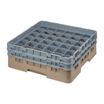 Picture of Cambro Camrack Beige 36 Compartments Max Glass Height 133mm