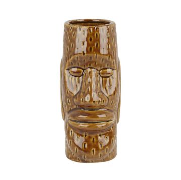 Picture of Beaumont Ceramic Easter Islander Tiki Mug Medium Brown 450ml