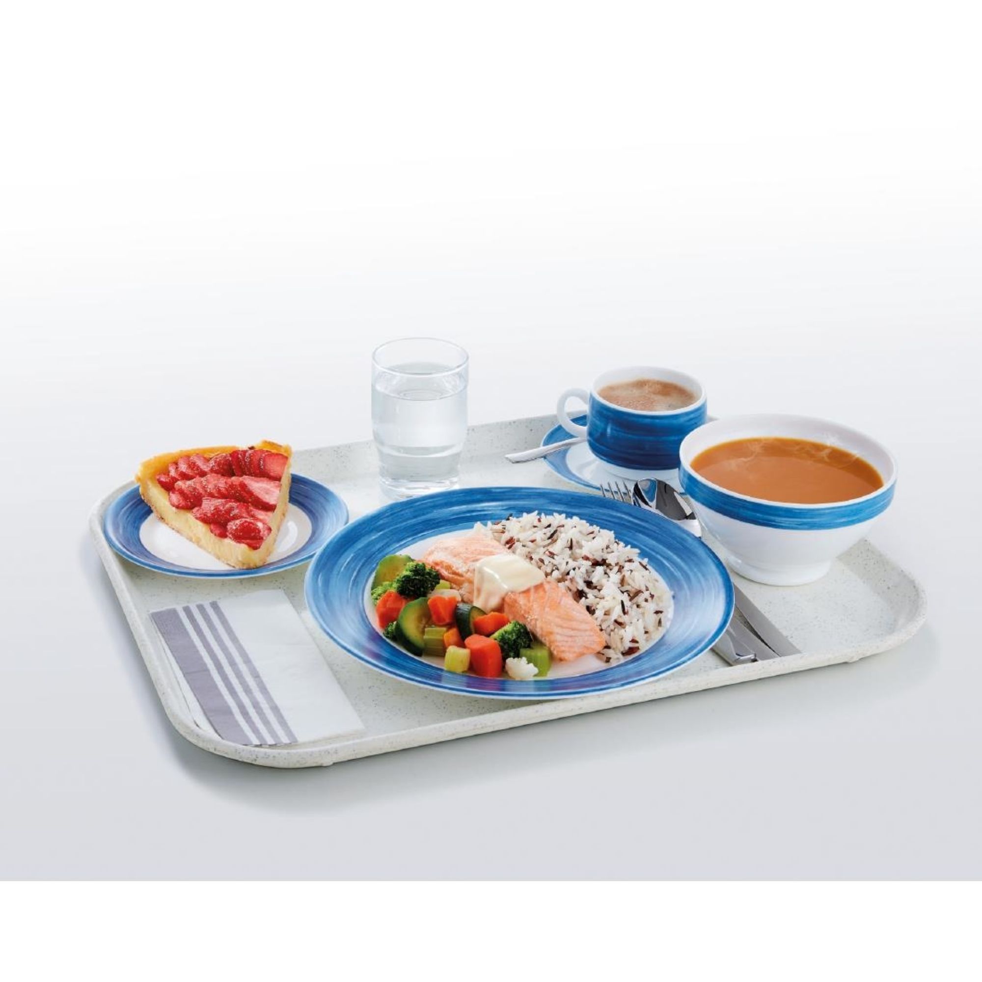 Picture of Arcoroc Brush Square Stacking Dishes Blue 110mm (24 Pack)