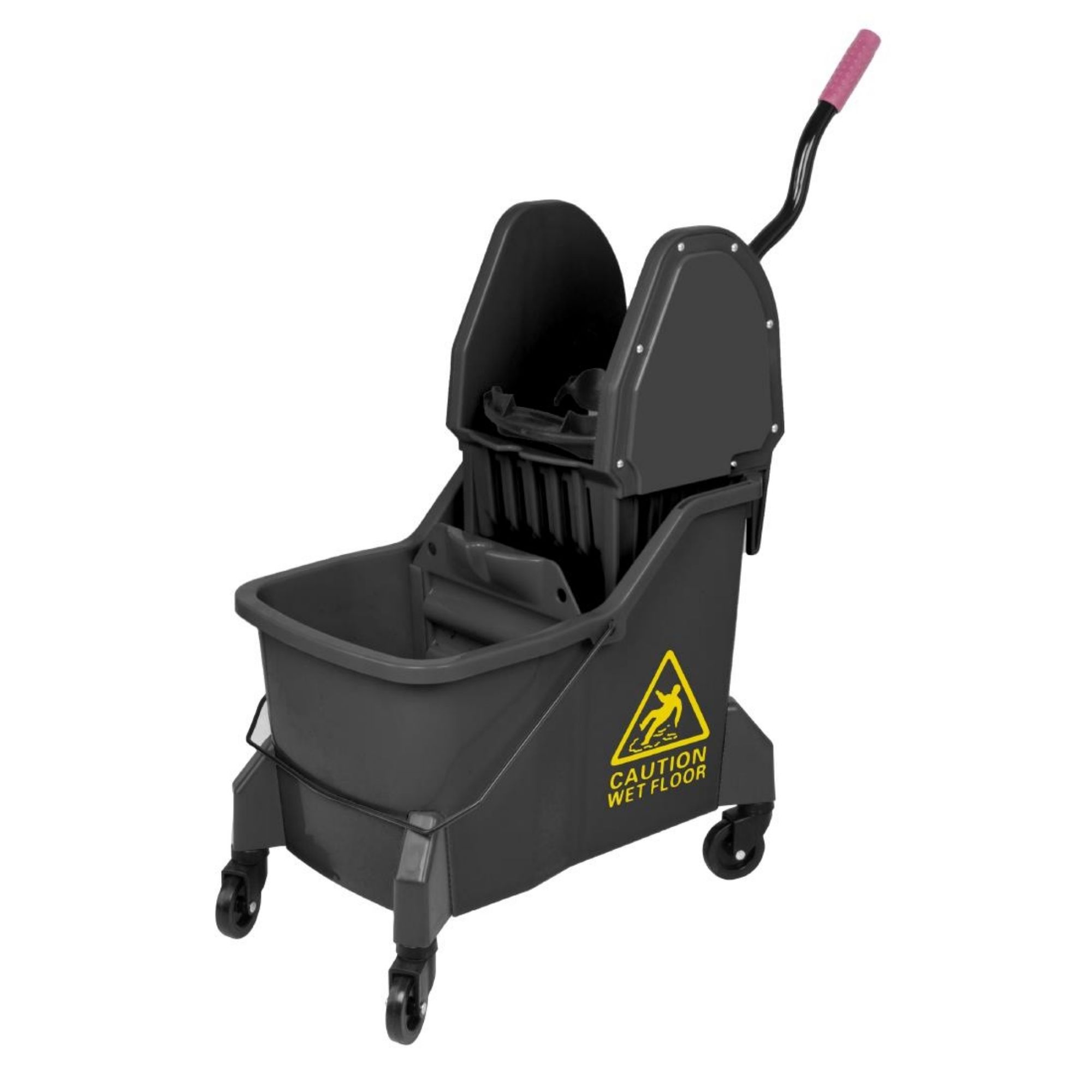 Picture of Jantex Two-Compartment Mop Bucket and Wringer Yellow 30Ltr