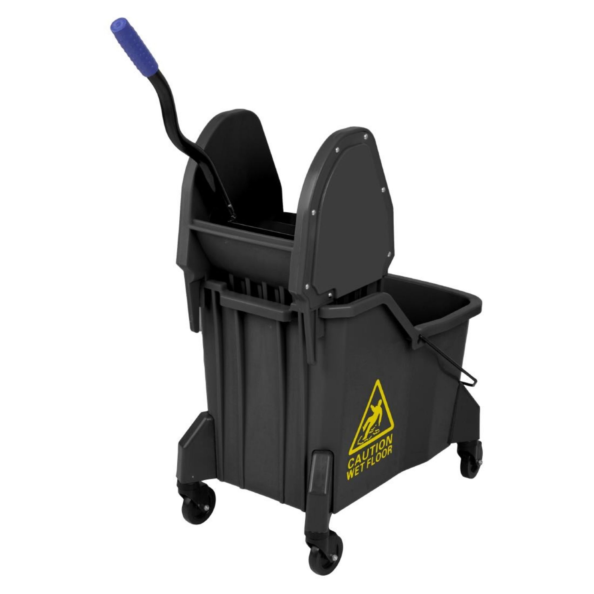 Picture of Jantex Two-Compartment Mop Bucket and Wringer Yellow 30Ltr