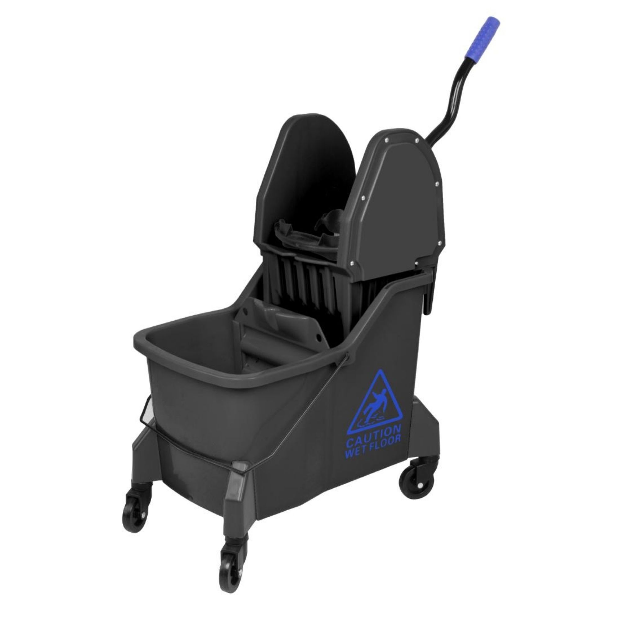 Picture of Jantex Two-Compartment Mop Bucket and Wringer Blue 30Ltr