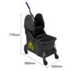 Picture of Jantex Two-Compartment Mop Bucket and Wringer Yellow 30Ltr