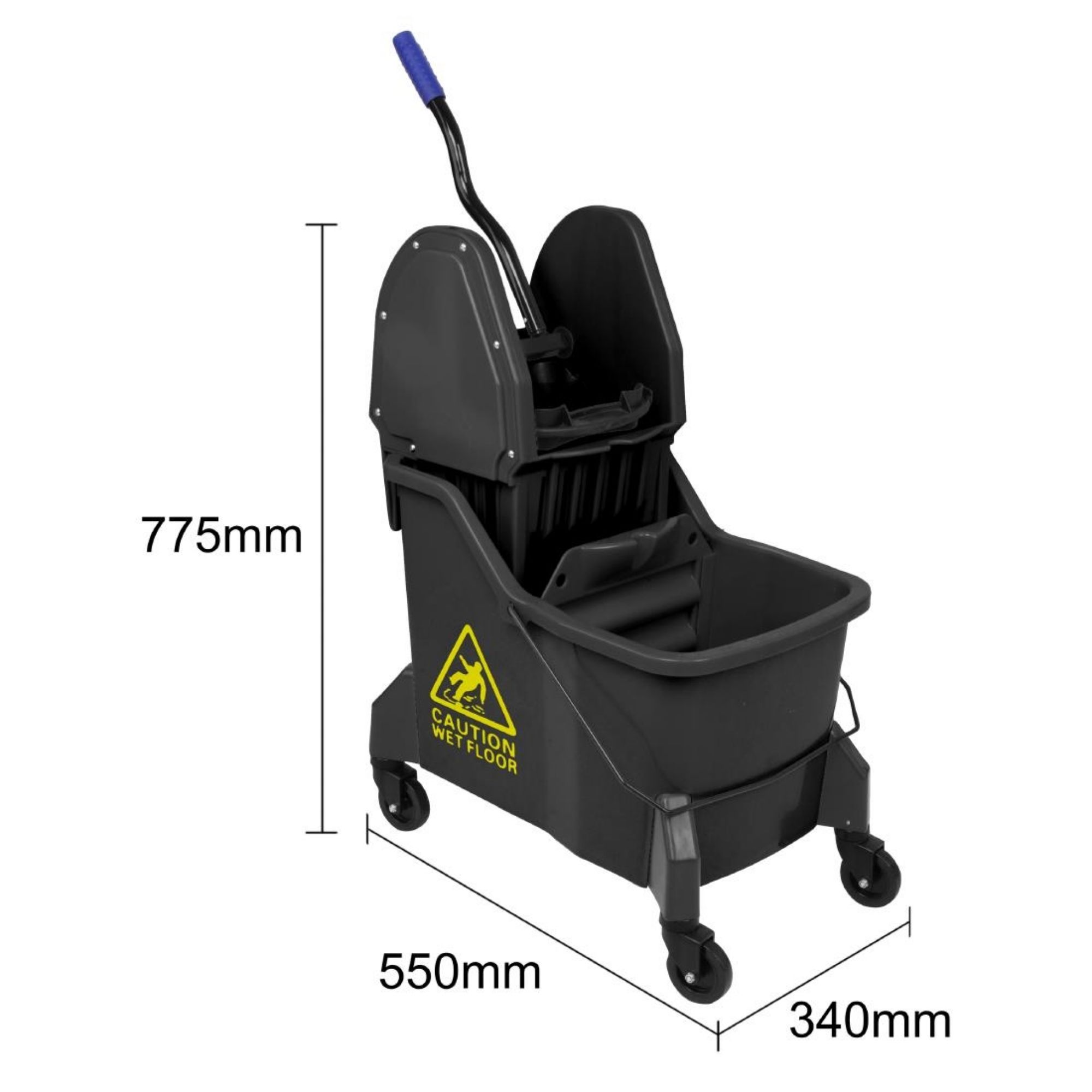 Picture of Jantex Two-Compartment Mop Bucket and Wringer Yellow 30Ltr