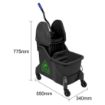 Picture of Jantex Two-Compartment Mop Bucket and Wringer Green 30Ltr