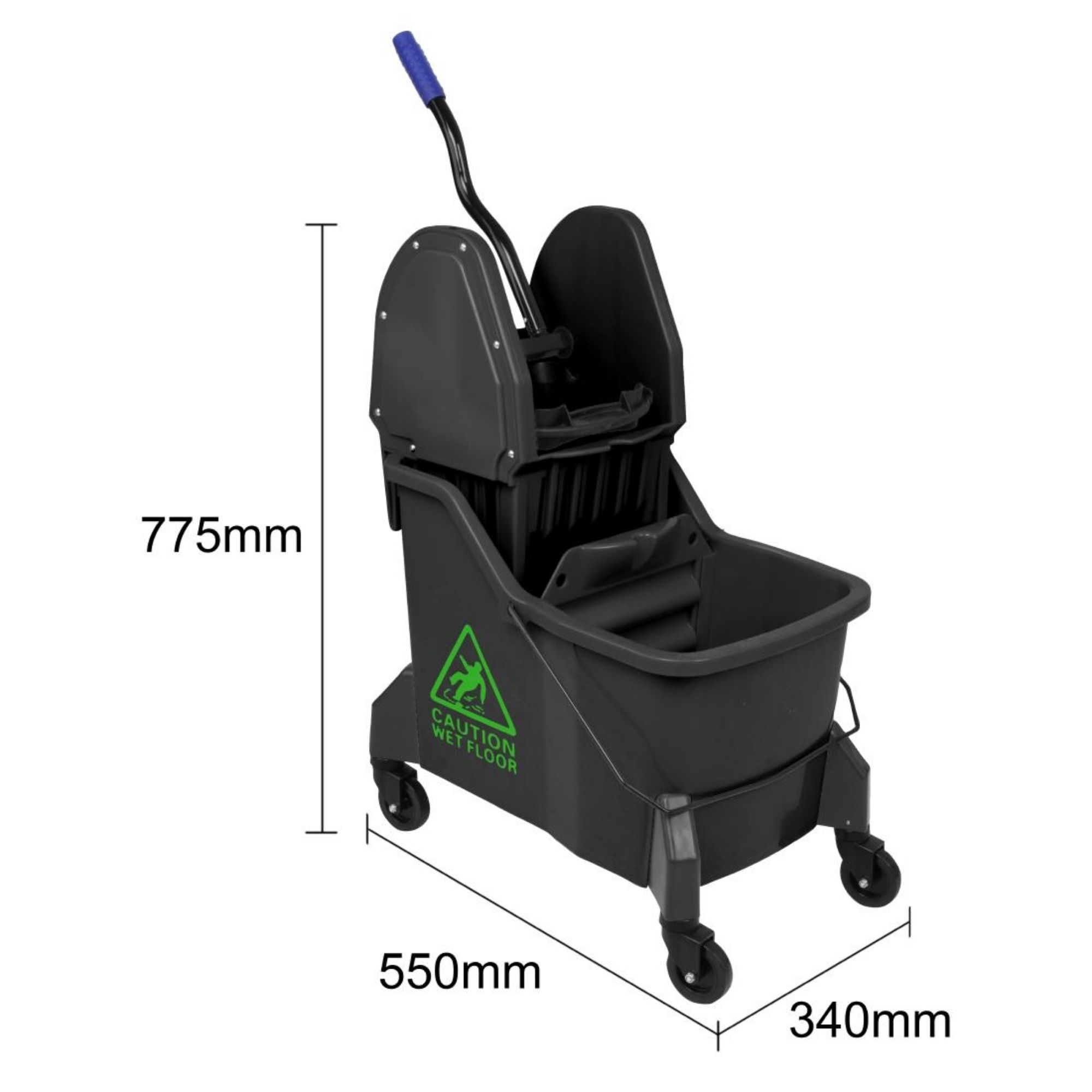 Picture of Jantex Two-Compartment Mop Bucket and Wringer Green 30Ltr