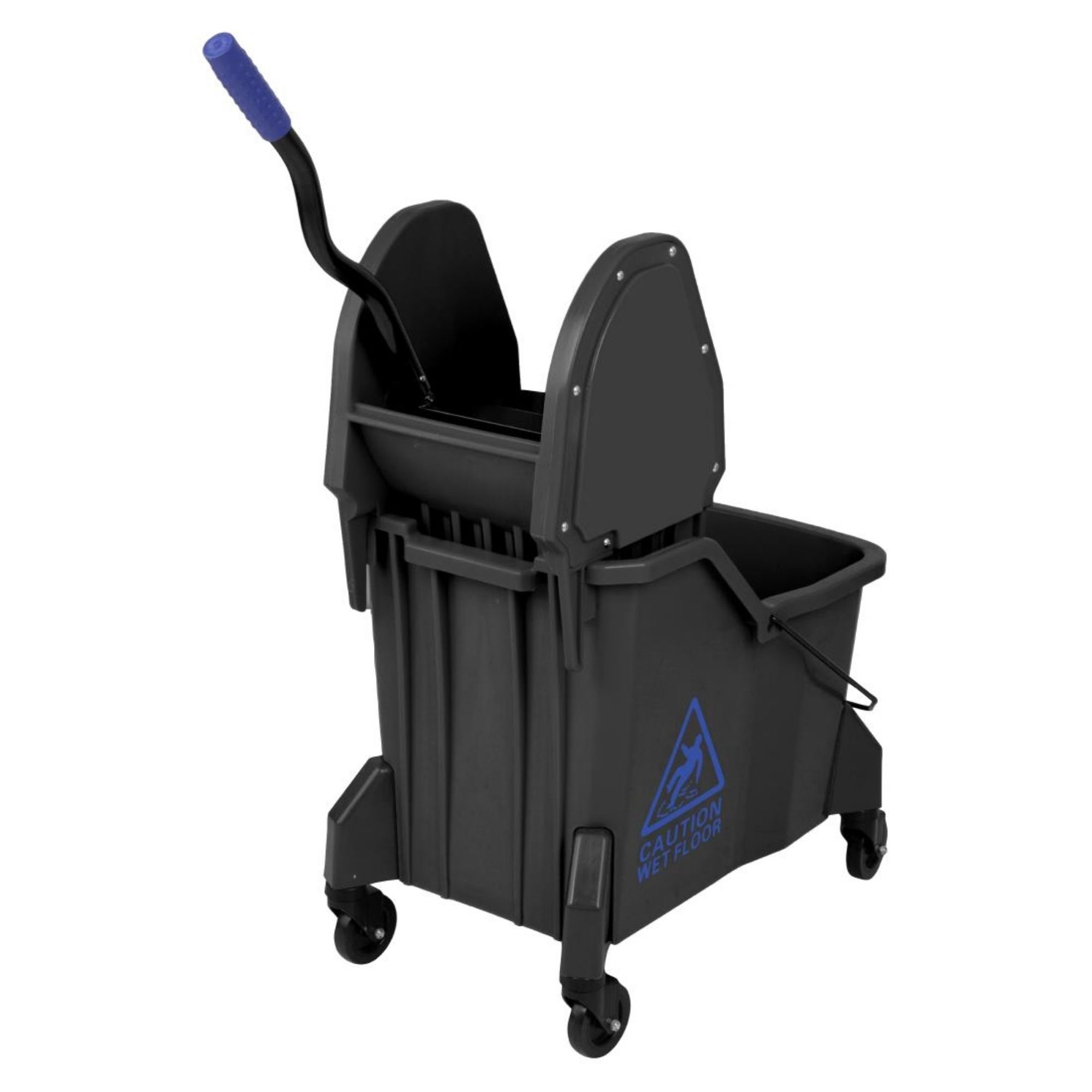 Picture of Jantex Two-Compartment Mop Bucket and Wringer Blue 30Ltr