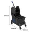 Picture of Jantex Two-Compartment Mop Bucket and Wringer Blue 30Ltr