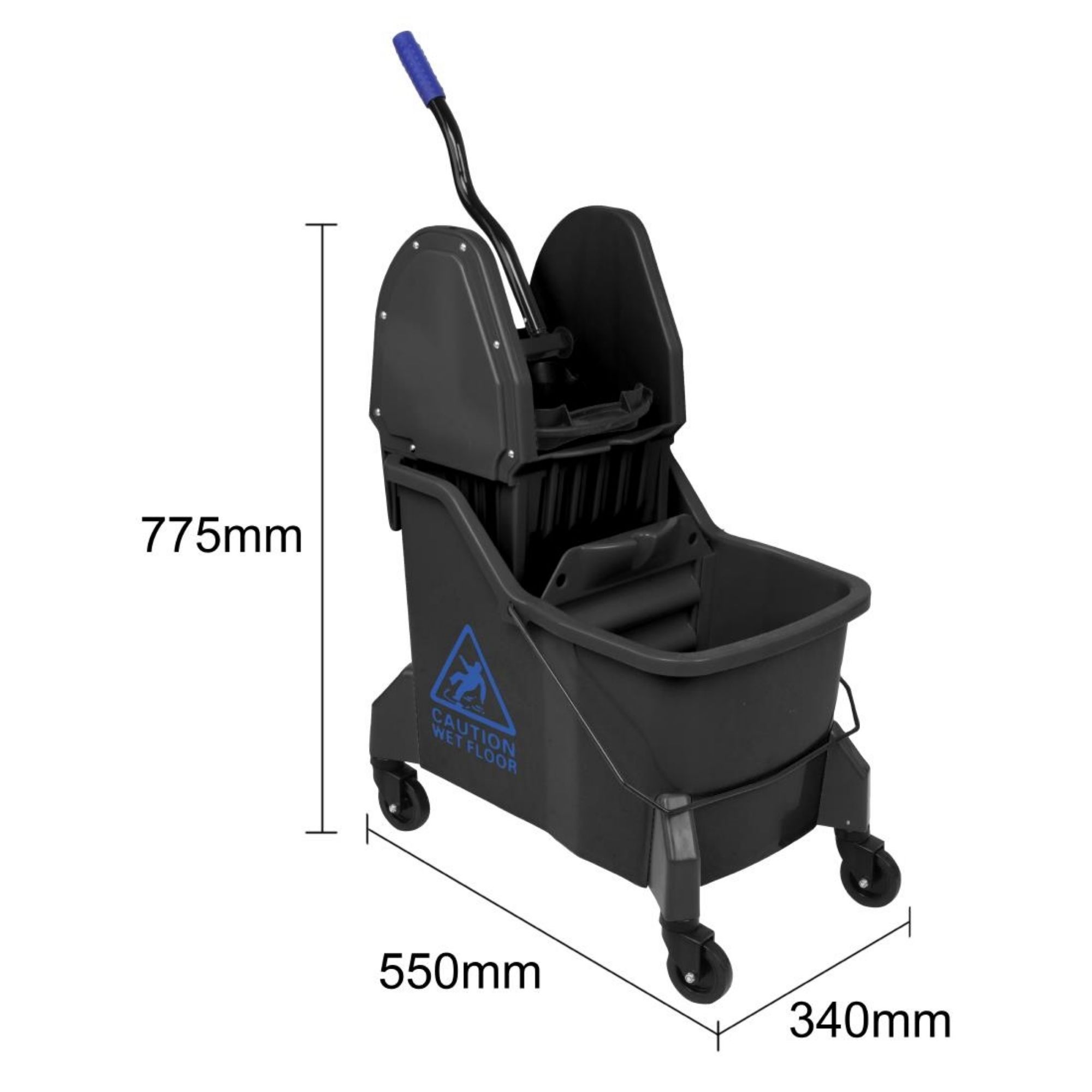 Picture of Jantex Two-Compartment Mop Bucket and Wringer Blue 30Ltr